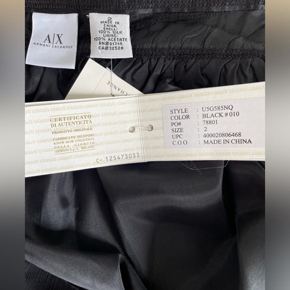 VINTAGE ARMANI EXCHANGE SKIRT. BLACK. SIZE 2 - Picture 7 of 10